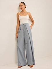 Pleated Wide-Leg Pants