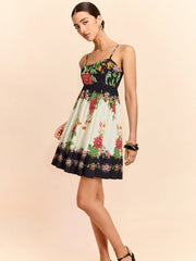 Floral Print Spaghetti Strap Mini Dress