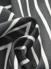 Semi-Sheer Striped Wrap-Front Knotted Top