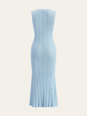 Sleeveless Button-Front Knitted Maxi Dress