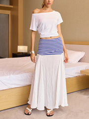 Striped Waist Maxi Skirt