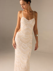 Beaded Cut-Out Maxi Dress