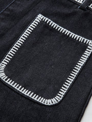 Contrast Trim Denim Shorts