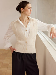 Cable Knit V-Neck Vest