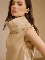 Sleeveless High-Neck Cotton Top