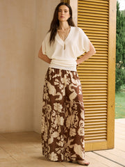 V-Neck Waist-Cinching Knit Top