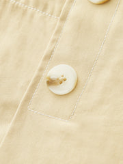 High-Waisted Button -Detail Wide-Leg Shorts