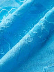 Tie-detail Floral Embroidery Top