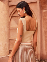 Twisted Neckline Knit Top