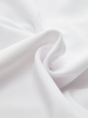 Ribbed V-Neck Knotted Crop Top