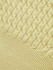 Metal Button Cable Knit Waist-Cinching Vest