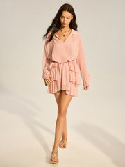 Chiffon Ruffled Mini Dress