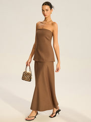 Strapless Layered Maxi Dress