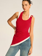 Asymmetric Layered Halter Top