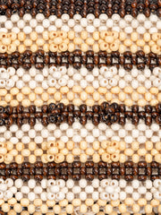 Striped Wooden Beaded Tote Bag