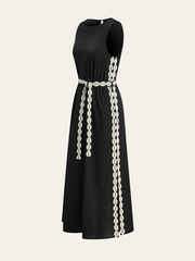 Contrast Trim Maxi Dress