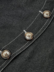 Asymmetric Button-Front Pocket Mini Skirt