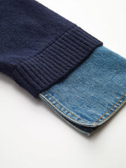 Denim Collar Buttoned Sweater