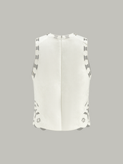 Embroidery Cut-Out Semi-Sheer Top