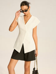 V-Neck Cap Sleeve Vest