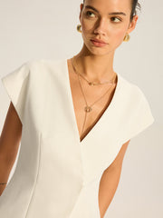 V-Neck Cap Sleeve Vest