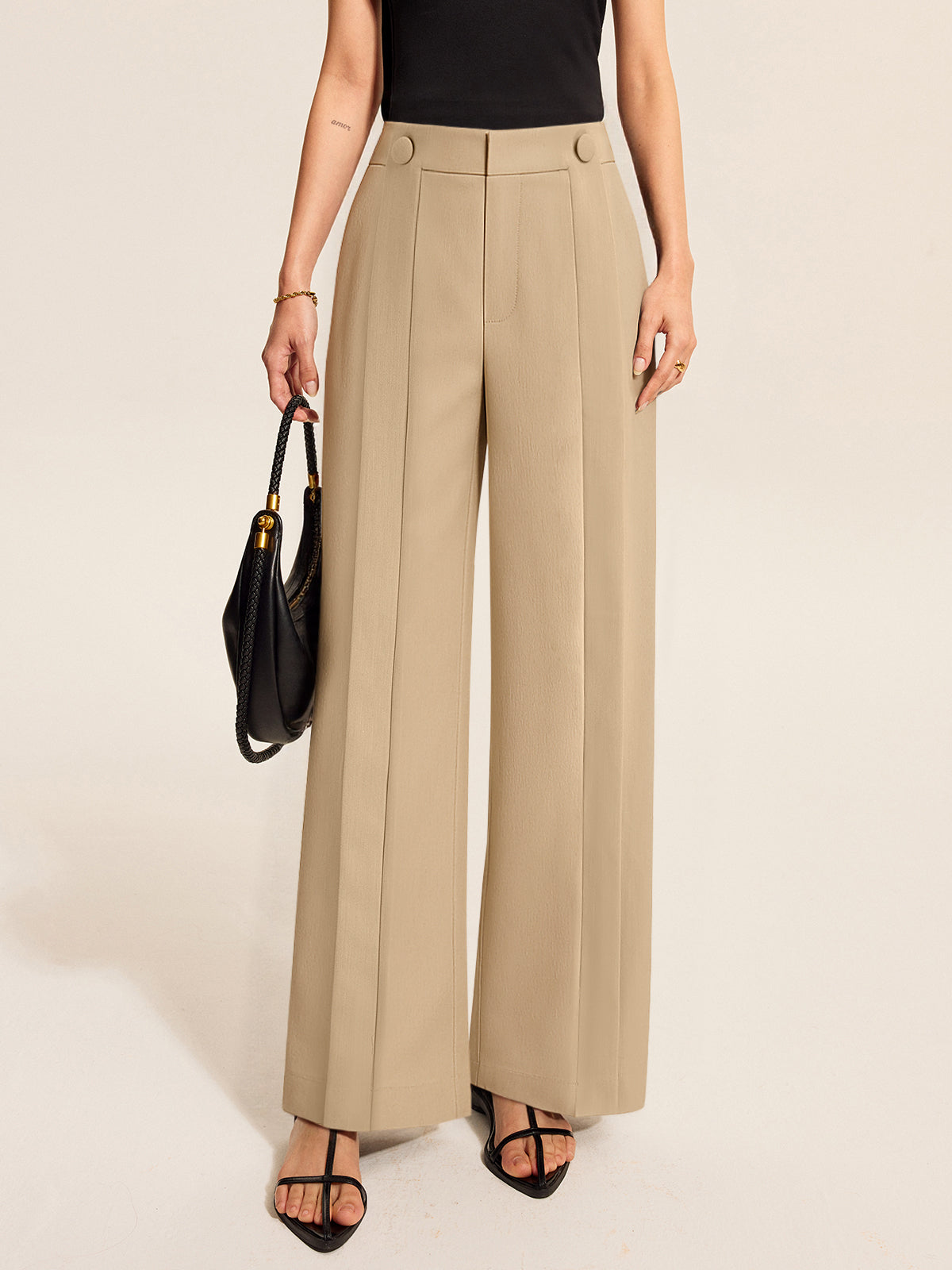 Pleated Wide-Leg Pants