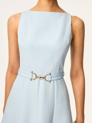 Belted Sleeveless Midi Dress