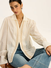 Lace-Trimmed Cotton Shirt