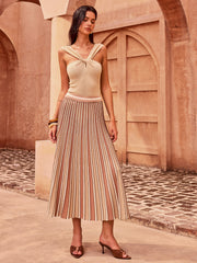 Twisted Neckline Knit Top