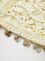 Shell Embellished Crochet Vest