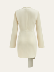 Cowl Neck Tie-Waist Dress