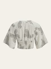 Boho Print Ruched Crop Top