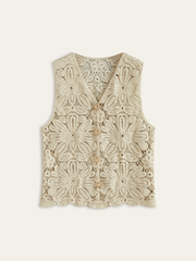 Cotton Crochet Lace Sheer Vest Top