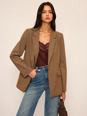 Houndstooth Oversized Blazer