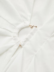 Asymmetric Wrap Shirt with Metal Buckle