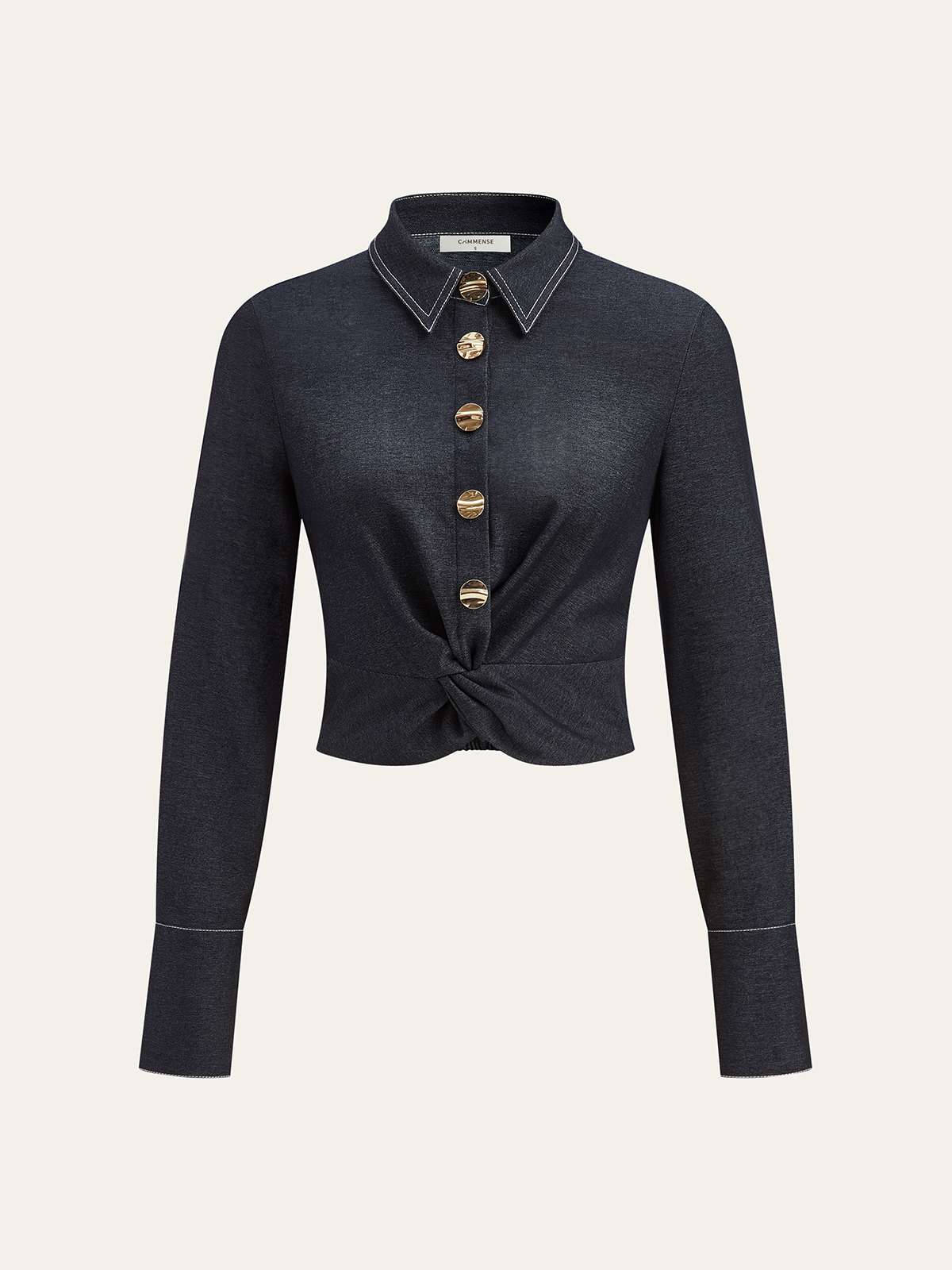 Metal Button Twist Shirt