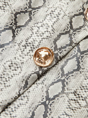 Snake Print Asymmetric PU Leather Mini Skirt