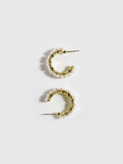 Shell Flower Hoop Earrings