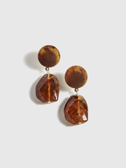 Tortoiseshell Acrylic Drop Earrings
