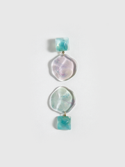 Transparent Geometric Wavy Disc Earrings