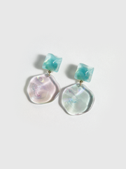Transparent Geometric Wavy Disc Earrings