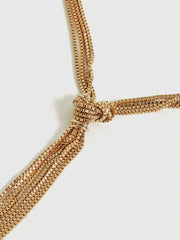 Golden Knotted Y-Shaped Necklace