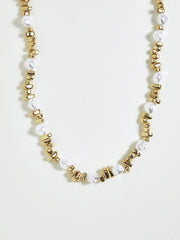 Pearl & Gold Beaded Choker Necklace