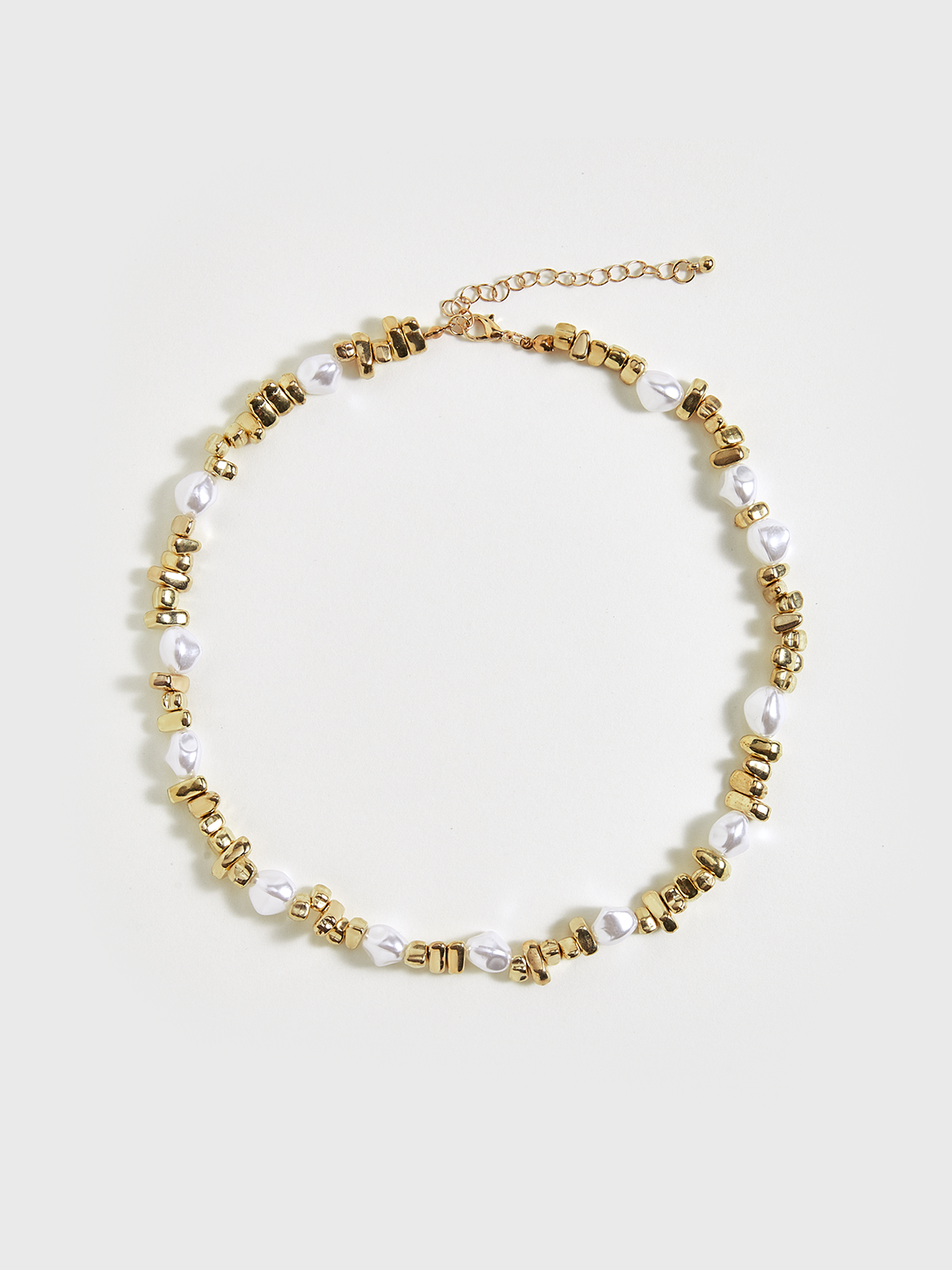Pearl & Gold Beaded Choker Necklace
