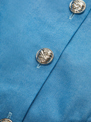 Contrast Panel Button Shirt Dress