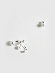 Asymmetric Pearl & Rhinestone Earrings