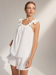 Pure Cotton Ruffle Shorts Set