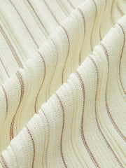 Metal Button Striped Knit Vest