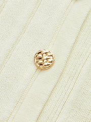 Metal Button Striped Knit Vest