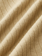 Ribbed Twist Front Long Sleeve Knit Top